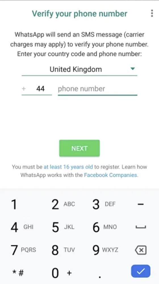 Recuperação de conta WhatsApp por número de telefone